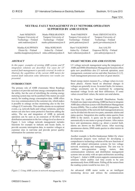 NEUTRAL FAULT MANAGEMENT IN LV NETWORK .